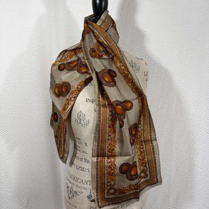 Vintage First Issue Gold Medallion silk oblong scarf
